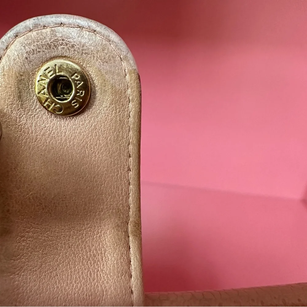 Chanel Pink Compact Wallet with Iconic CC Logo